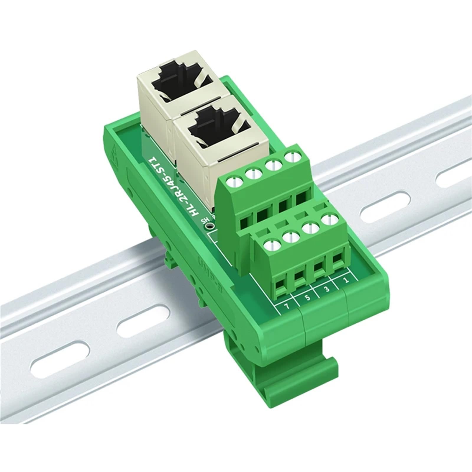 2XRJ45 żeński śrubowy moduł blokowy Termianl RJ45 pionowa płyta rozdzielcza adapter do montażu na szynie din