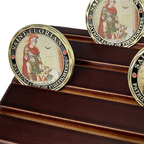 Vista 4 de WOERDA Soporte de monedas de desafío de 4 filas, soporte de exhibición de monedas militares, con capacidad para 12-16 monedas