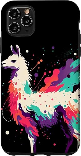 Funda para iPhone 11 Pro Max llama minimalista y vibrante estilo navideño y cumpleaños Funda para iPhone 11 Pro Max llama minimalista y vibrante estilo navideño y cumpleaños