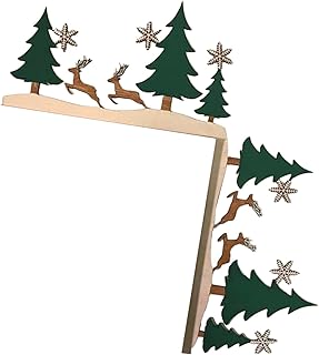 Christmas Door Corner Decoration | Christmas Door Frame | Christmas Wooden Door Corner Decor,Colorful Door Frame Decor, Door Frame Topper Decoration For Window