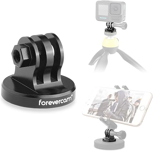 Forevercam Adaptador de montaje de trípode de aluminio para Gopro Monopod Adaptador de montaje compatible con GoPro Hero 1312111098 Insta360 Akaso