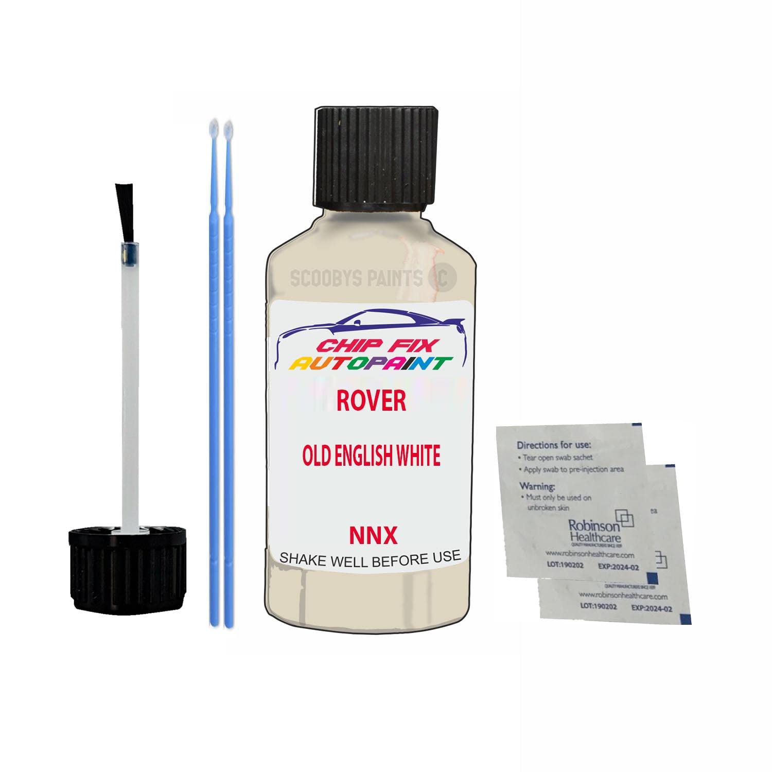 Scoobys Paints Back In The Mix Old English White Touch Up Paint For Rover Mini Nnx 1993-2003 30Ml Bottle Brush Scratch Stone Chip Repair Pen