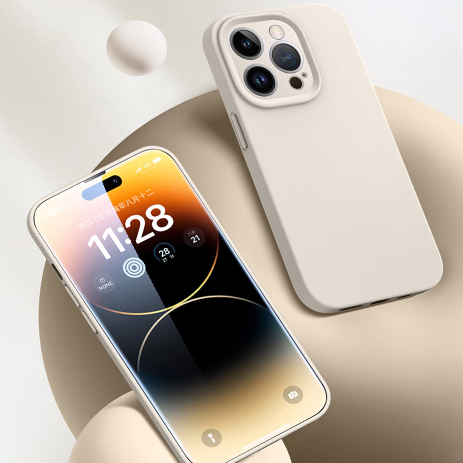 LXURY Ultra cienkie etui na iPhone'a 15 Pro Max/15 Pro/15 Plus/15, wysokiej jakości etui z płynnym silikonem z ochroną obiektywu aparatu, miękkie, nie żółknące etui, niebieskie, 38 cm