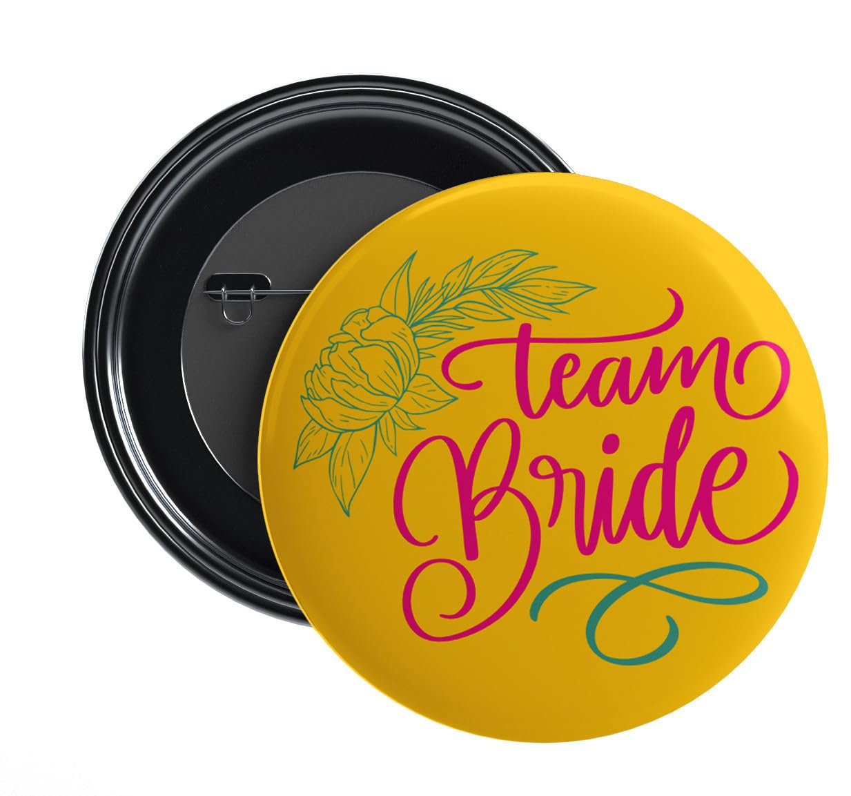 NIVARAPRINT Ladki Wale Wedding Pinback Button Badges | Team Bride | Bride Squad Glossy Finished Multicolor Batches for Reception Party, Wedding and Events