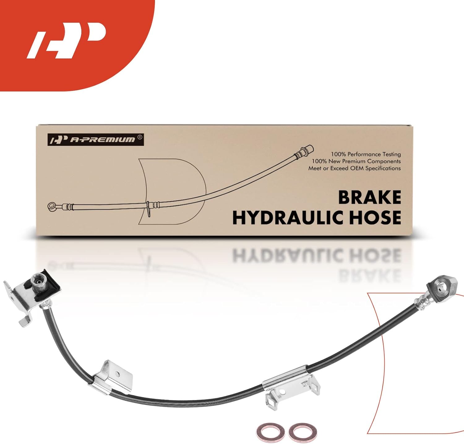 A-Premium Front Driver Side Brake Hydraulic Hose Compatible with Chevy, GMC and Cadillac Models - Silverado/Sierra 1500 1500 Classic, Tahoe, Yukon, Suburban/Avalanche 1500, Escalade, Escalade ESV/EXT