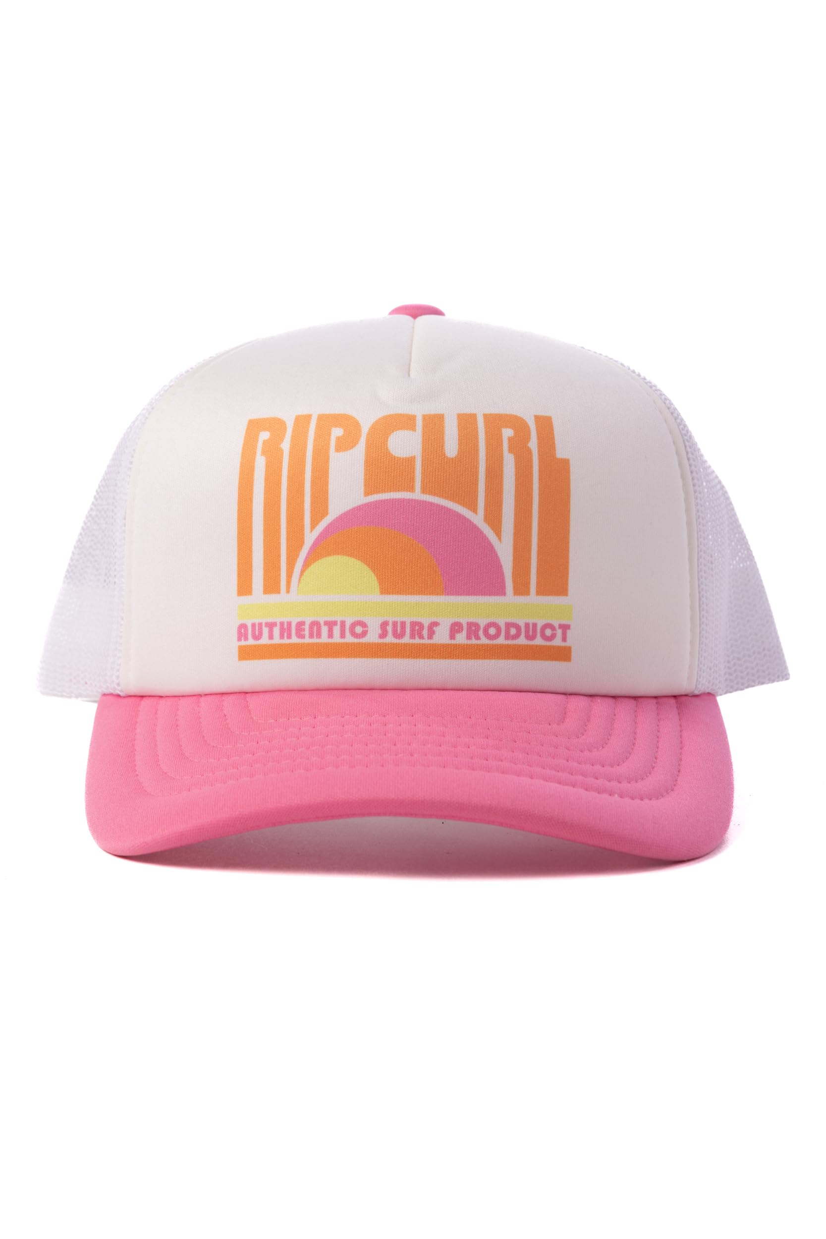 Rip Curl Youth Trucker Hat with Snapback Closure and Mesh Back-Adjustable, Breathable Cap for Boys & Girls, White, One Size