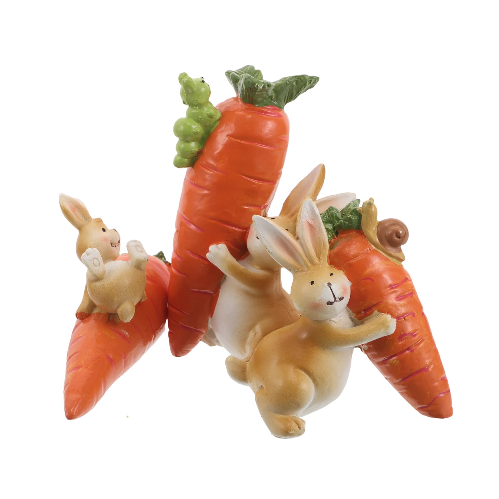 MAGICLULU Statuine Coniglietti Pasquali in Resina Set 3 Pezzi con Carota, Piccole Decorazioni Pasquali per Tavola e Centrotavola, Statuine Ornamentali Resistenti per Arredamento Primavera