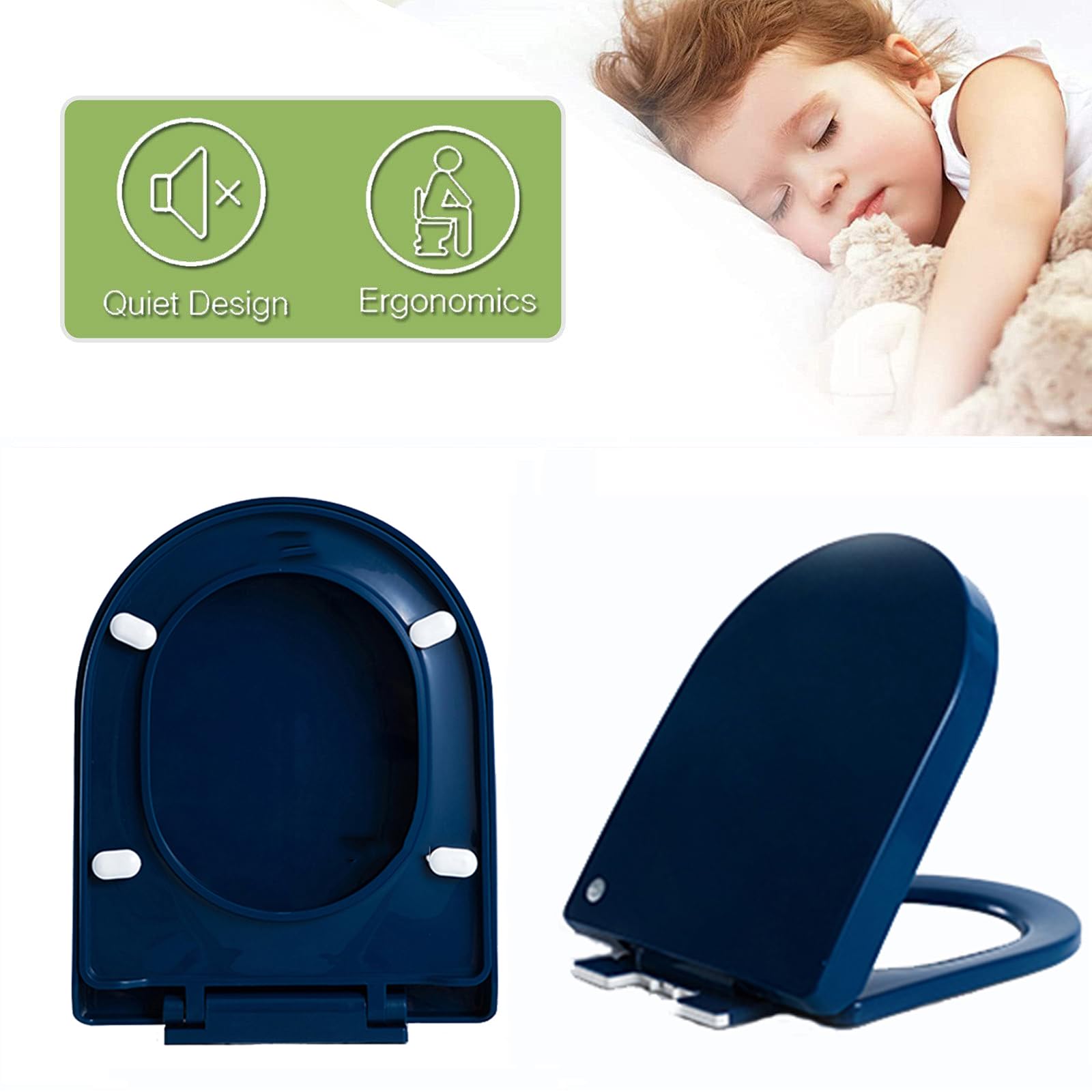 Runder Toilettensitz Weiß Leicht zu Reinigender Toilettensitz für Badezimmer Ali