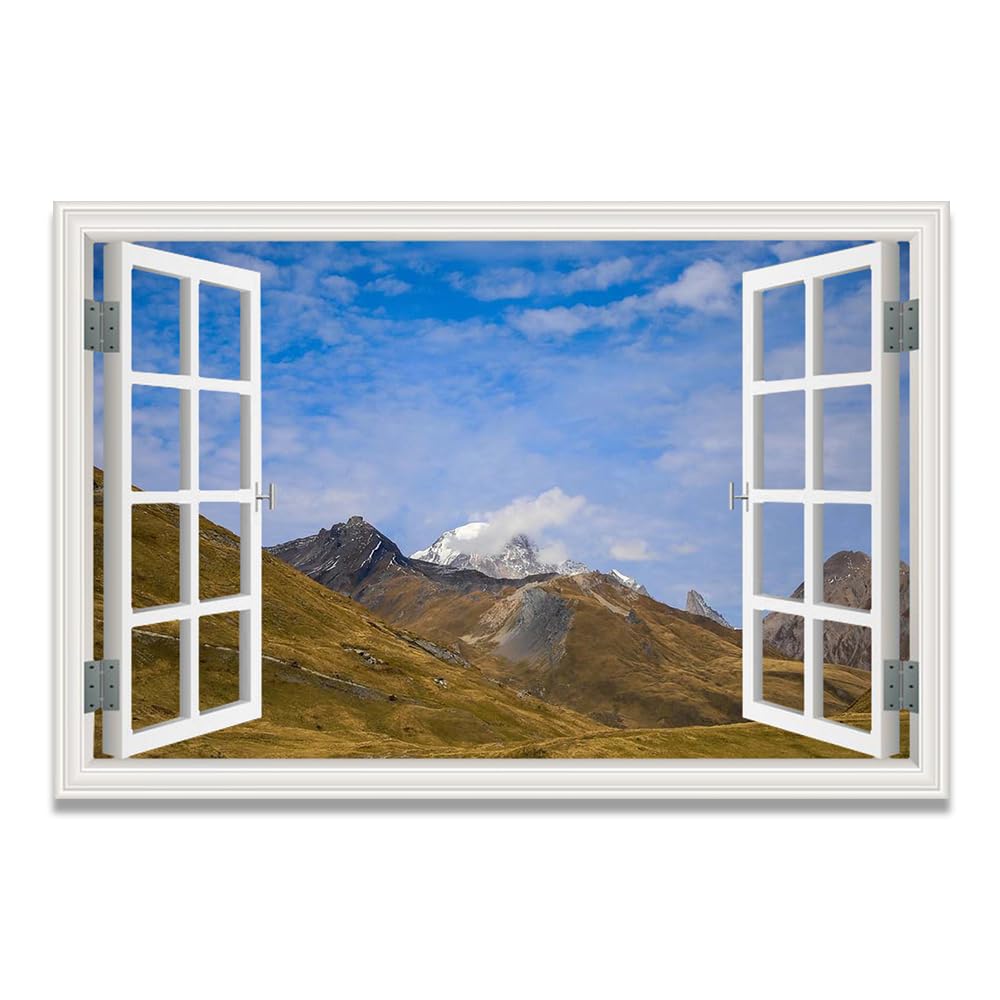 Paisaje de playa y mar en lienzo: ventana falsa de 20x30cm para un hogar relajante 8