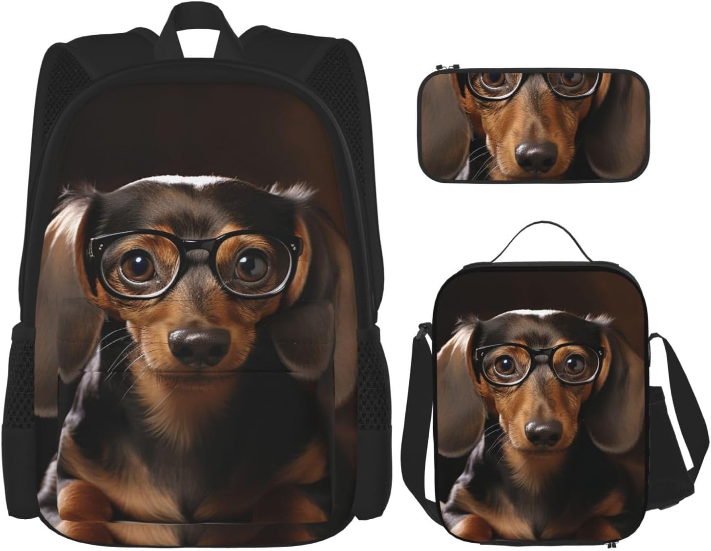 3 in1 Travel Laptop Backpack with Lunch Bag and Pencil Case Casual Daypack