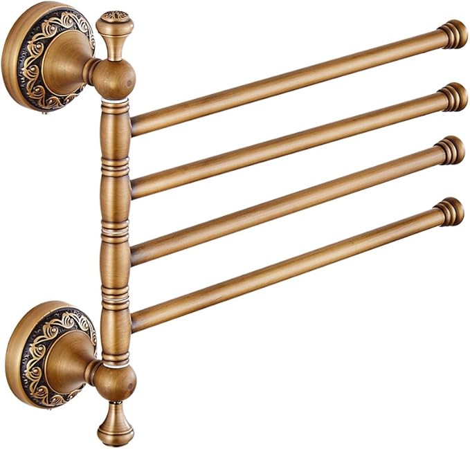 Weare Home Soporte de Pared de latón con Acabado de Bronce Antiguo, para taladrar 3 Brazos, toallero Giratorio, Estilo Retro Vintage Antiguo para ...