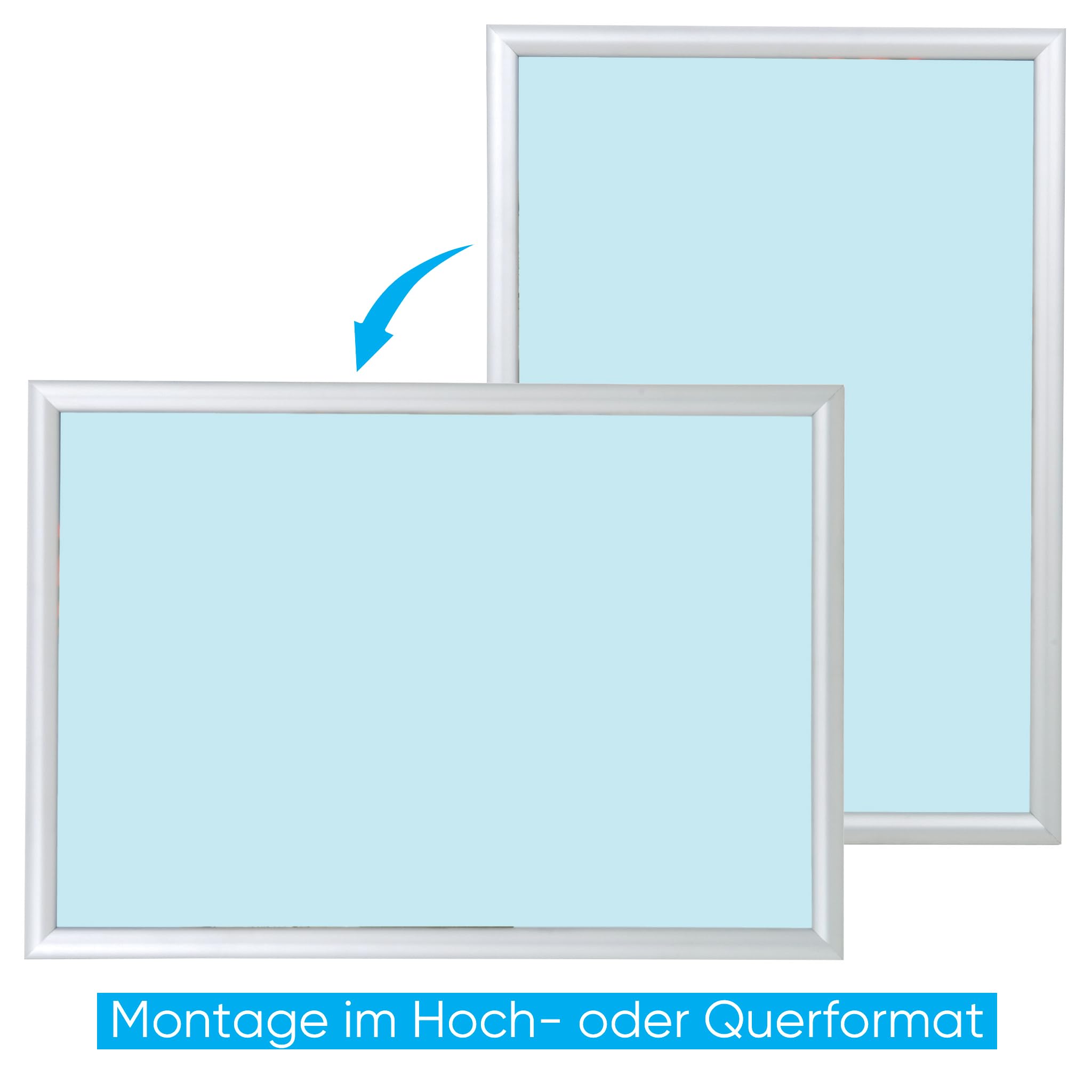 FRANKEN Wechselrahmen, Outdoor A2 Plakatrahmen, Aluminium-Klapprahmen 25 mm breit, Info-Rahmen für den Außenbereich von öffentlichen Einrichtungen, Schulen, Restaurants oder Hotels, BS1703