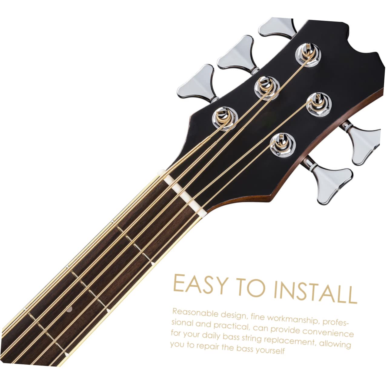 Set di Corde in Acciaio al Carbonio e Ottone 5 Corde per Basso Acustico Resistenti all'Usura Facile Installazione per Musicisti