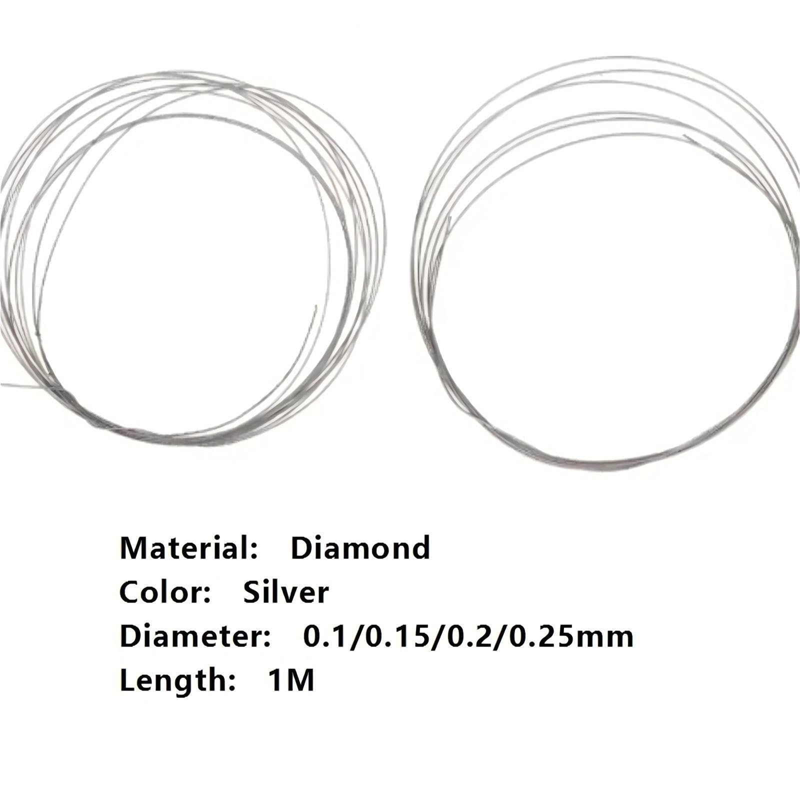 1-teilige Silberdrahtsäge, Diamantsägedraht, zuverlässiger Durchmesser 0,1 mm - 0,25 mm for professionelle Handwerkzeuge(0.2mm)