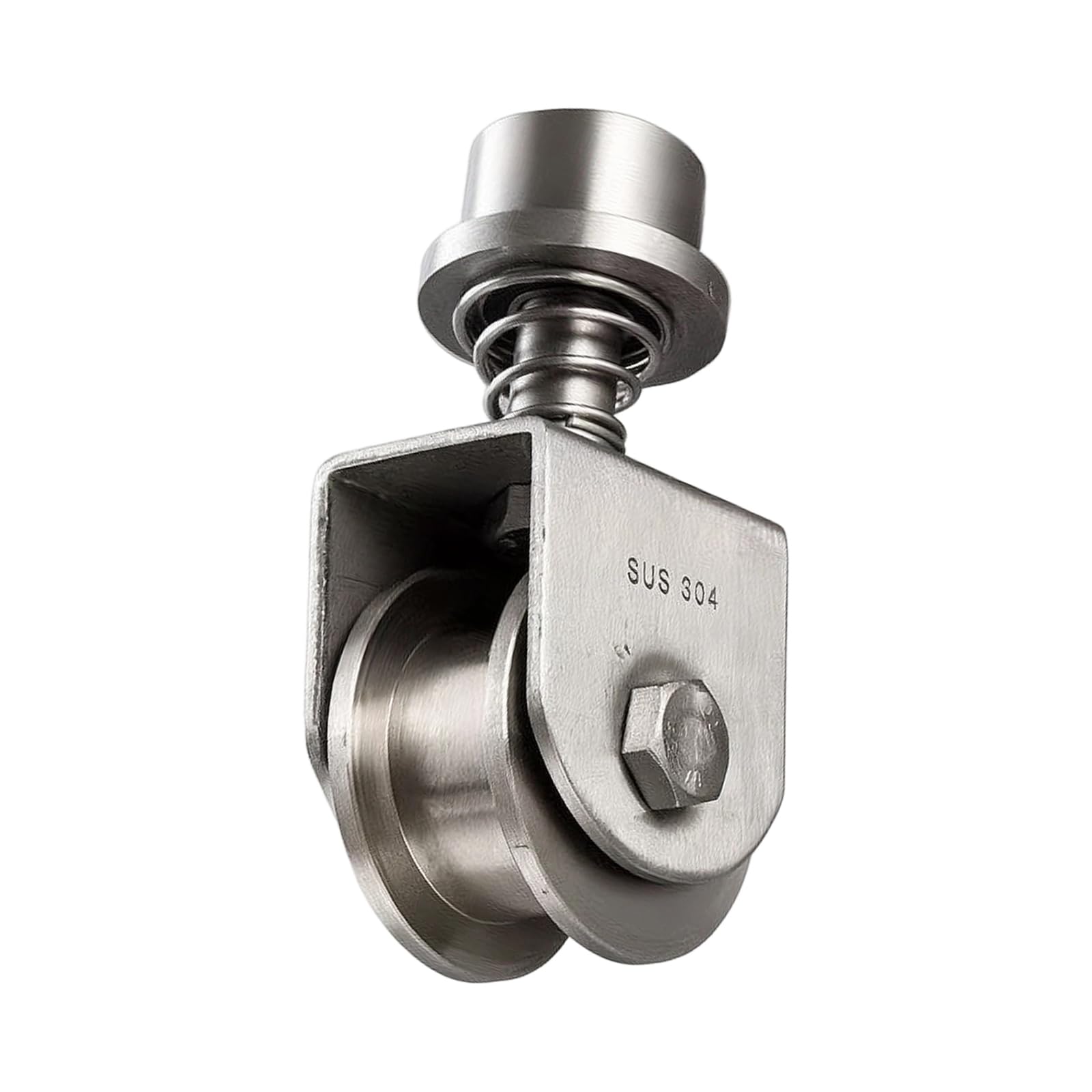 Errory 304 Zhonghao H Wheel Head Spring Track Roller Pulley, Stainless Steel Grooved Hardware For Equipment Guidance Across Warehouse Routes Guide Wheel