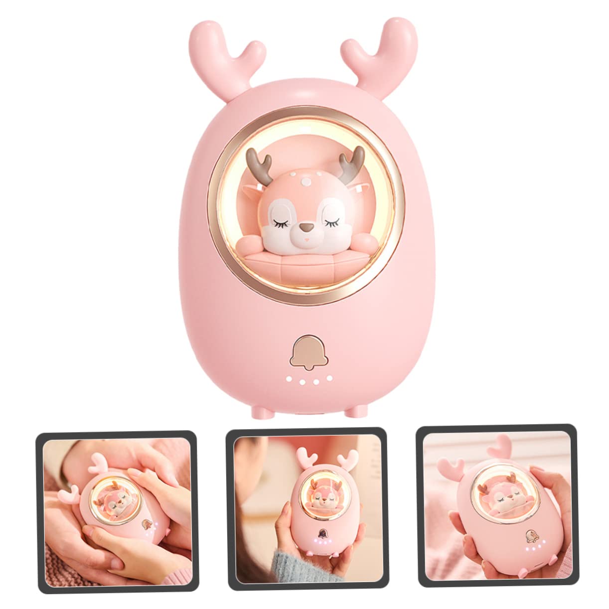 USB Luminoso y Cálido para Calentador de Manos Portátil Dibujos Animados Mini Calentador de Manos Recargable para Mujeres para Usar Invierno