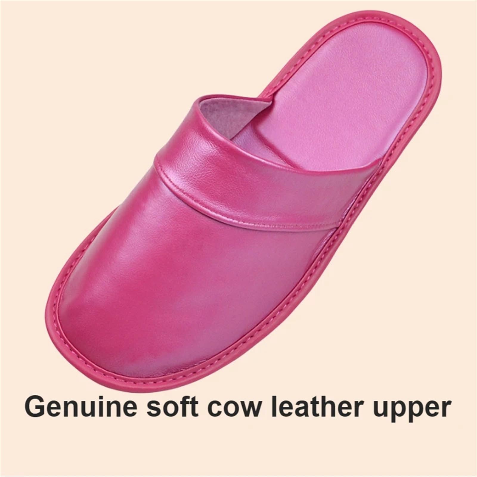 Pantofole in vera pelle di mucca grandi dimensioni, for interni, primavera, autunno, uomo, donna, anziani, antiscivolo, casual, singole Per uso Domestico