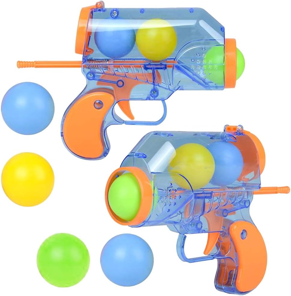 ArtCreativity 5 Inch Ball Launchers, Set of 2, Each Set with 1 Toy Blaster Gun and 5