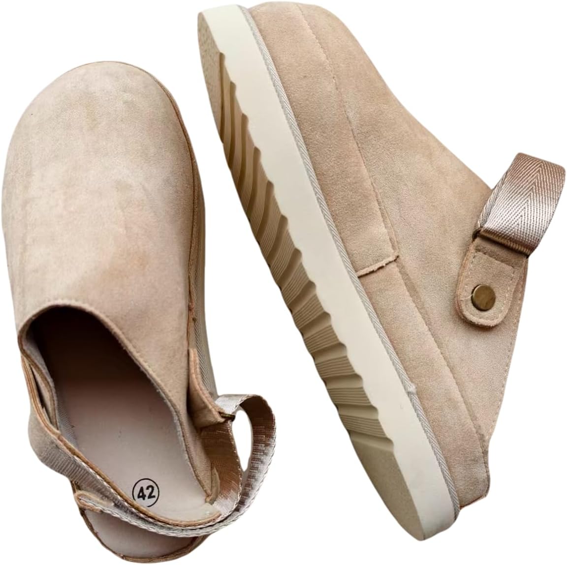 Clogs for Women Suede Clog Adjustable Women's Platform Clogs Women's Mules & Clogs Casual Cloud Sandals Non Slip Shoes Slippers - Image 4