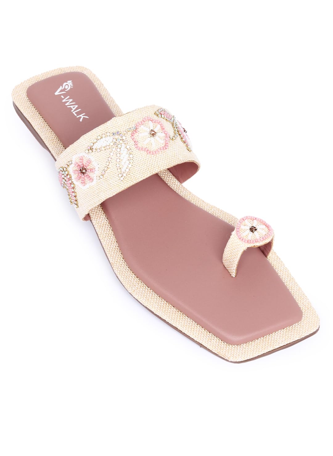 V-WALK Womens Smart-Casuals Toe-Ring Slip-Ons Flats | Handcrafted Design, Vibrant Colors | College, Office, Shopping, Outdoor & Fashion Flats for Women | Peech (B0D67915RZ) Amazon Price History, Amazon Price Tracker