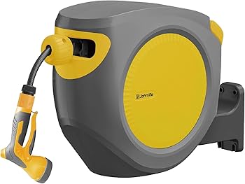 Amazon | fulai 散水ホース 35m 屋外 ホースリール 洗車 ホース 180度