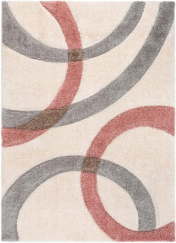 Image of Shaggy Area Rug for Living Room and Bedroom 7X10 FT Soft Plush Floor Carpet with Fluffy Texture, Modern Decorative Rug,Bedside and Indoor Spaces,Beige-Grey-Ivory