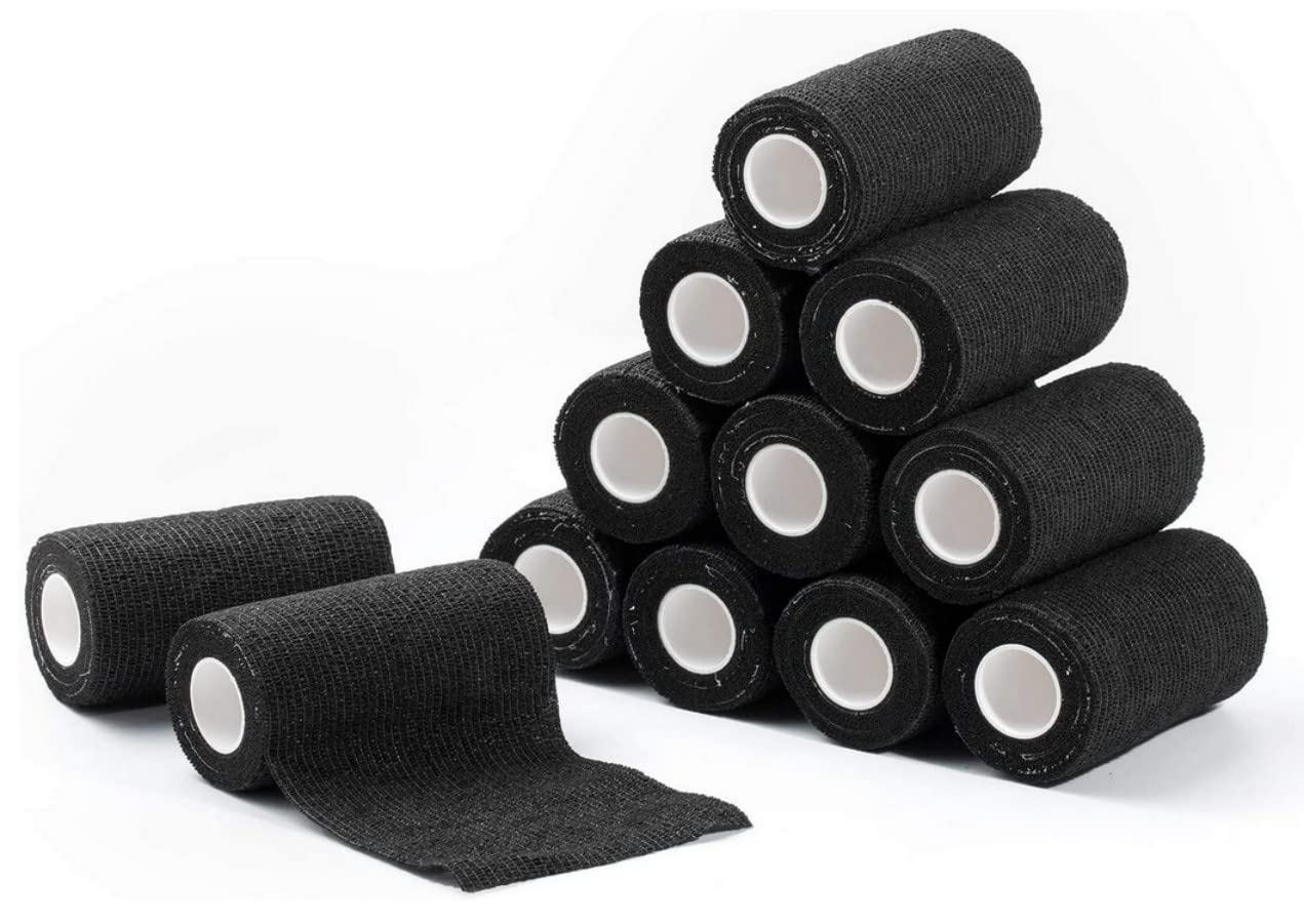Nastro adesivo, nastro sigillante, nastro autoadesivo, bende avvolgenti coesive Benda elastica Nastro avvolgente for lo sport Benda non tessuta Avvolgere for tatuaggi 4,5 mx 10 cm Blu 12 rotoli (Colo