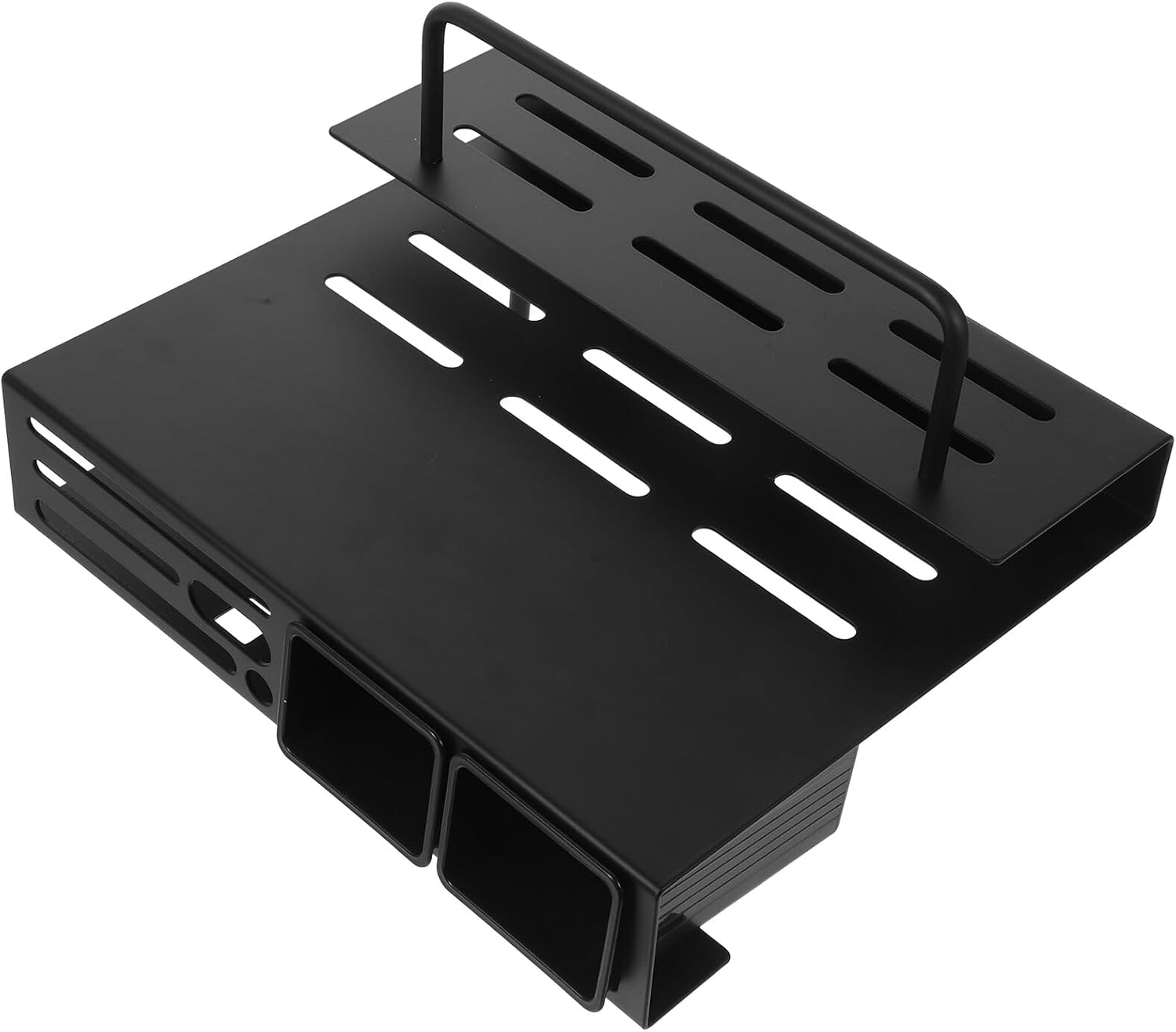 Wall Mounted Kitchen Cutlery Holder with Cutting Board Stand and Reusable Chopstick Spoon Holder, Black Multifunctional Utensil Rack Organizer for Kitchen Storage