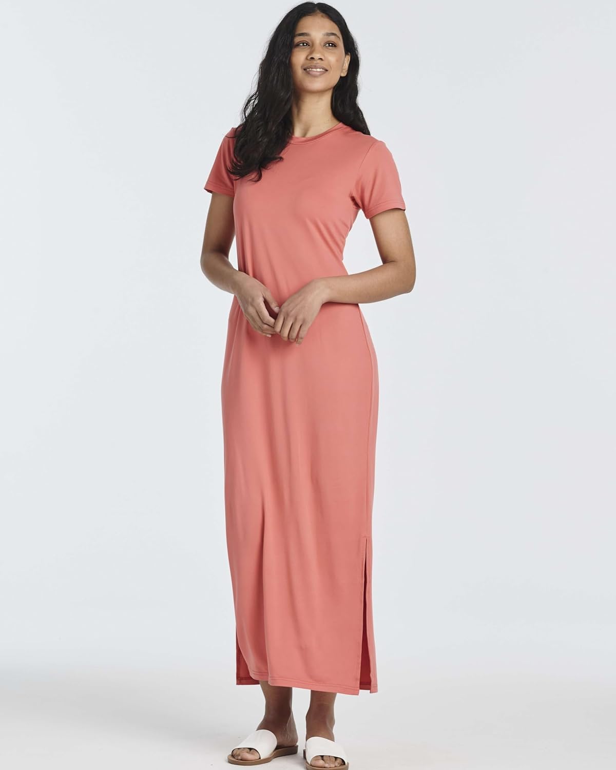 Real Essentials 3 Pack Women’s Casual Short Sleeve Maxi T-Shirt Dress with Slit (Available in Plus Size) - Image 2