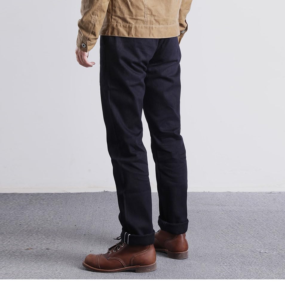 Red Tornado Vintage Men's Jeans Slim Fit Straight Leg Selvedge Denim Pants Mid Rise Jean One Wash Chino Pants 14oz2