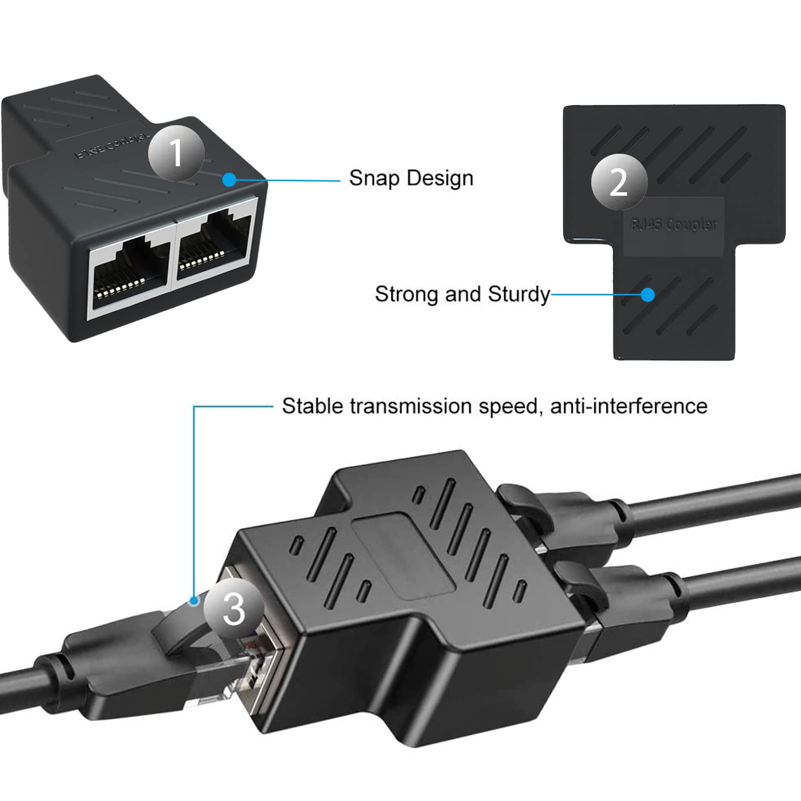 Sdoppiatore CAT6 FTP RJ45 Adattore Splitter Cavo Lan Ethernet Femmina