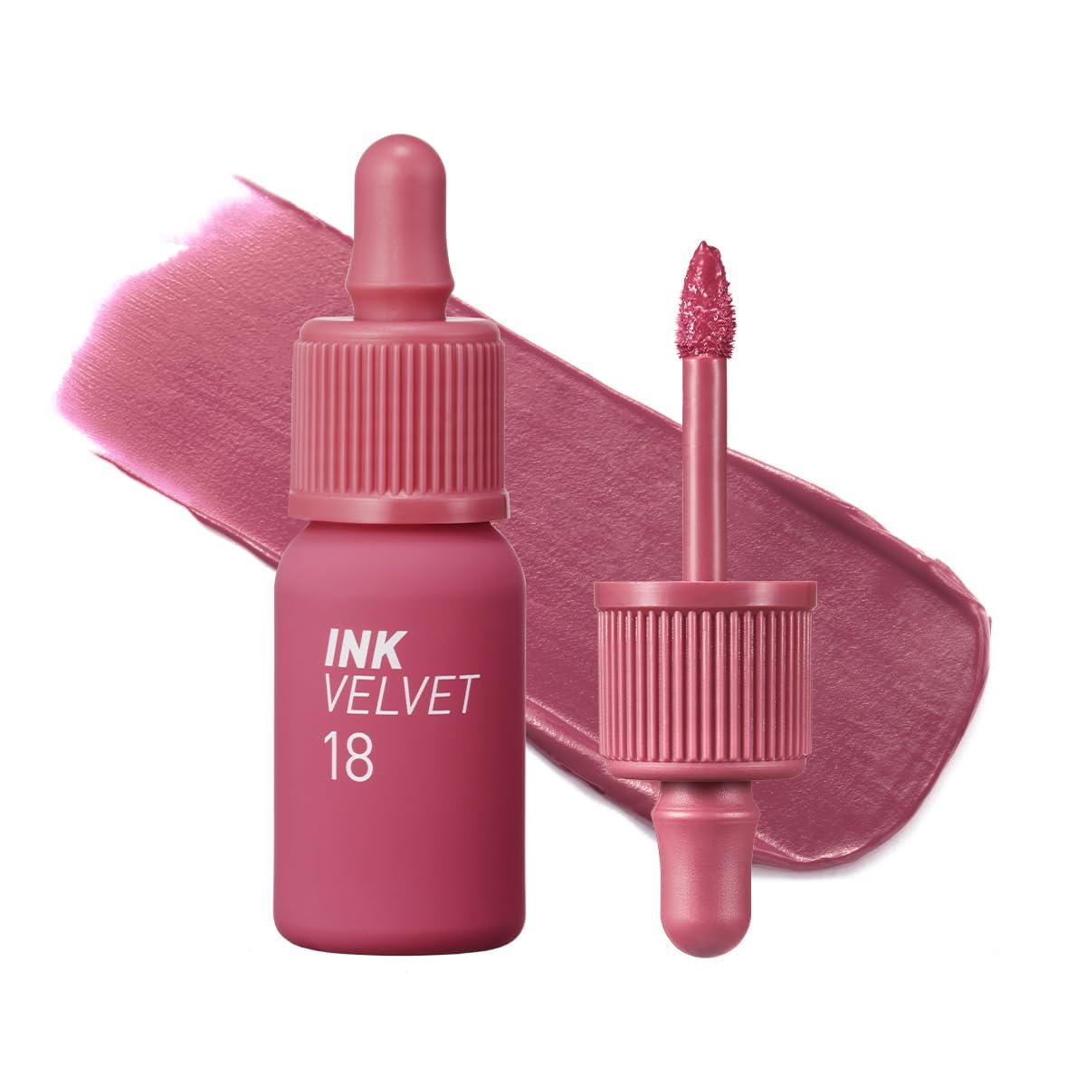 Peripera Ink the Velvet Lip Tint - High Pigment Color, Longwear, Weightless, Not Animal Tested, Gluten-Free, Paraben-Free (18 STAR PLUM PINK, 4g)