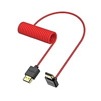 Vista 39 de Cable HDMI en espiral 8K ángulo derecho izquierdo tipo A HDMI 2.1 Cable para cámaras Sony Canon R5 Nikon Blackmagic Pocket Cinema