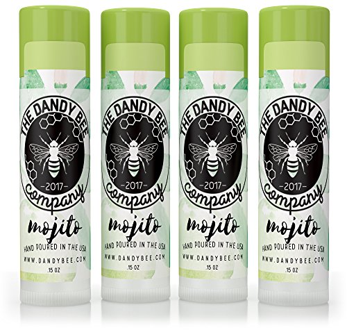 Organic Beeswax Lip Balm by Dandy Bee Co. – Mojito 4 Pack – Organic Beeswax, Shea Butter, Vitamin E, Essential Oils - Deep Healing Lip Butter for Dry Lip - Made in USA