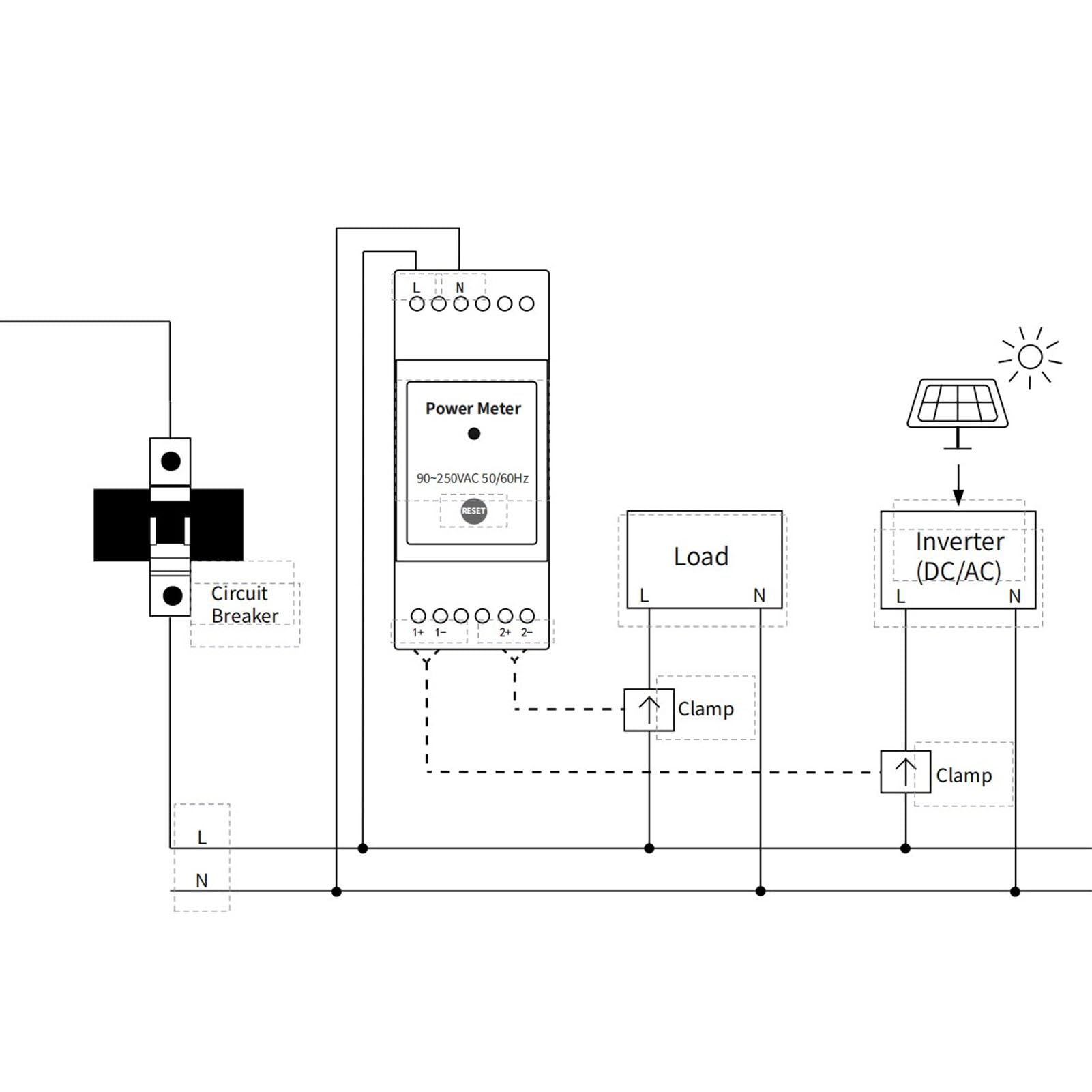 Medidor de Electricidad WiFi Medición de Corriente Multifuncional