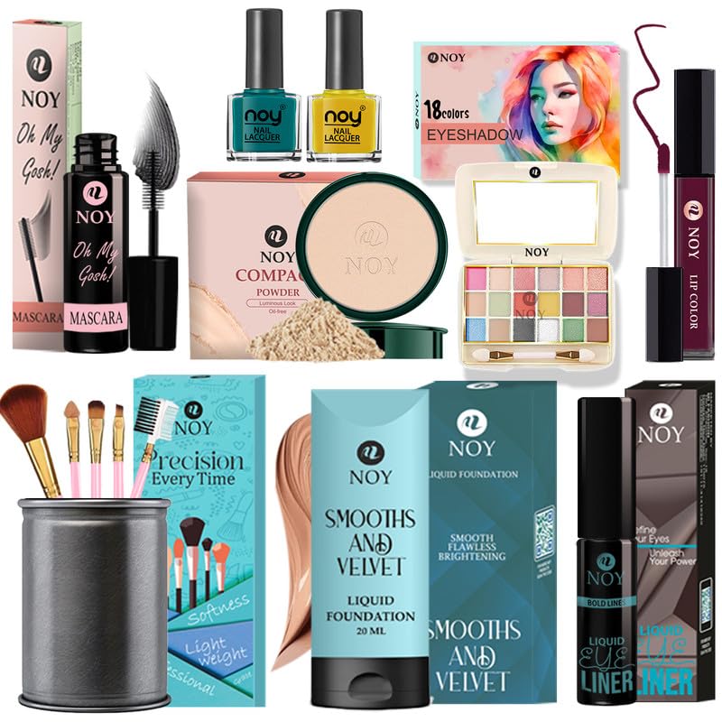 Noy All-In-One Makeup Kit Cruelty-Free Beauty Set For All Skin Types Stunning Beauty Set For Festive Glam Pack Of 13#Ny169