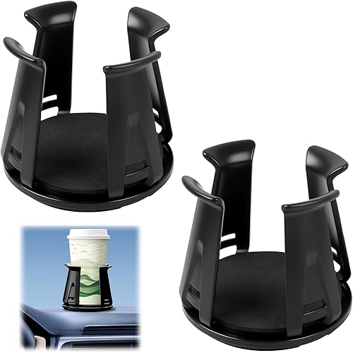 2 portavasos negros para automóvil, soporte para botella de agua para automóvil, adaptador extensor de portavasos, aplicable para almacenamiento
