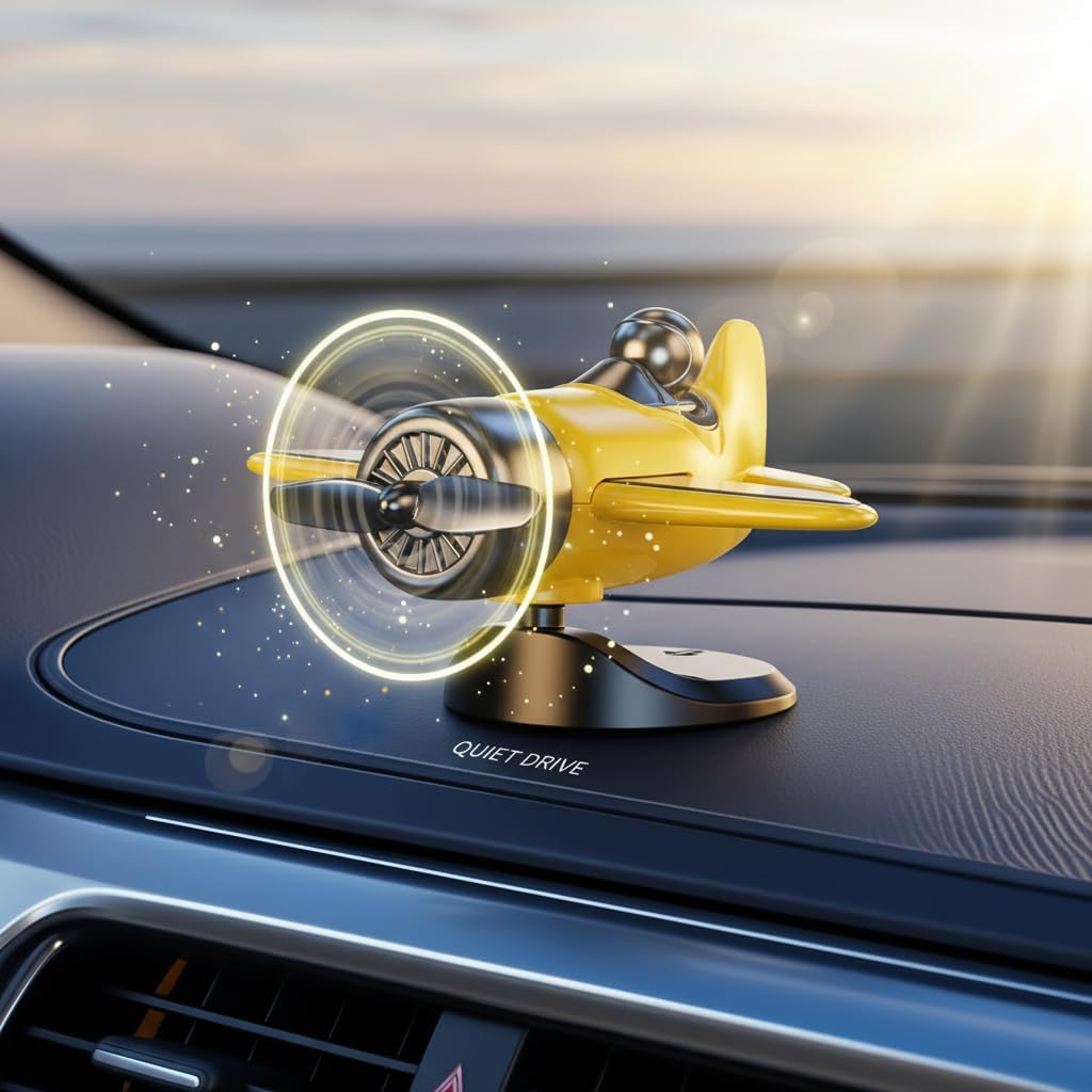 JIAYOSEE A Solar-Powered Car Ornament(Yellow)