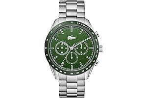 Lacoste Boston Men's Quartz Chronograph Stainless Steel and Link Bracelet Casual Watch