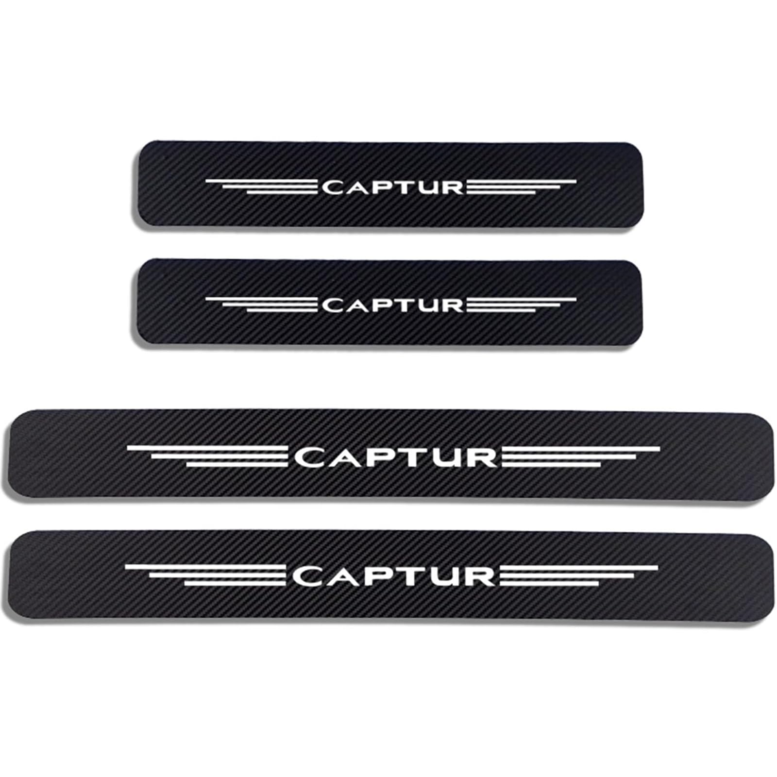 JYMLOV 4pcs Car Door Sill Protector Strips Carbon Fiber Threshold Protective Film Kick Plate Cover Sticker for Ren-Ault CAPTUR Car Accessories,White