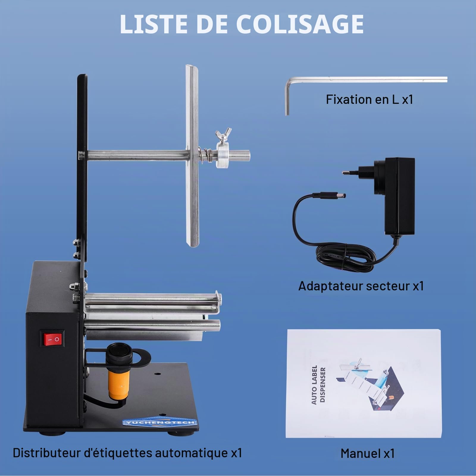 YUCHENGTECH Distributeur D'étiquettes Automatique 6 po/s | Largeur 5-120mm, Longueur 3-120 mm,Distributeur Etiquette Autocollante pour Étiquettes Autocollantes/PET/PVC