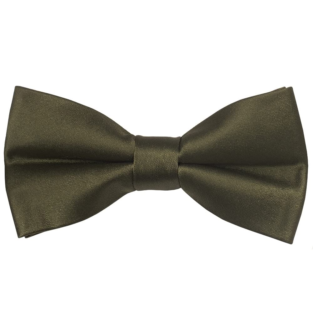 TIES R US Pre Tied Leaf Green Boys Satin Bow Tie Age 18 Months-3 Years