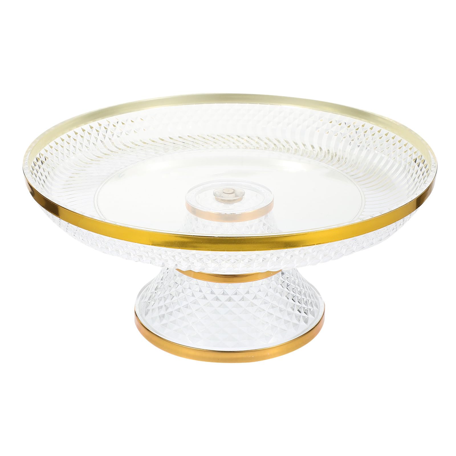ibasenice Eleganter Kuchenplatte Acryl Tortenständer Dekorative Goldener Kante mit und Verschleißfest und Stilvoll für Geburtstage und Hochzeiten für Obst Gebäck