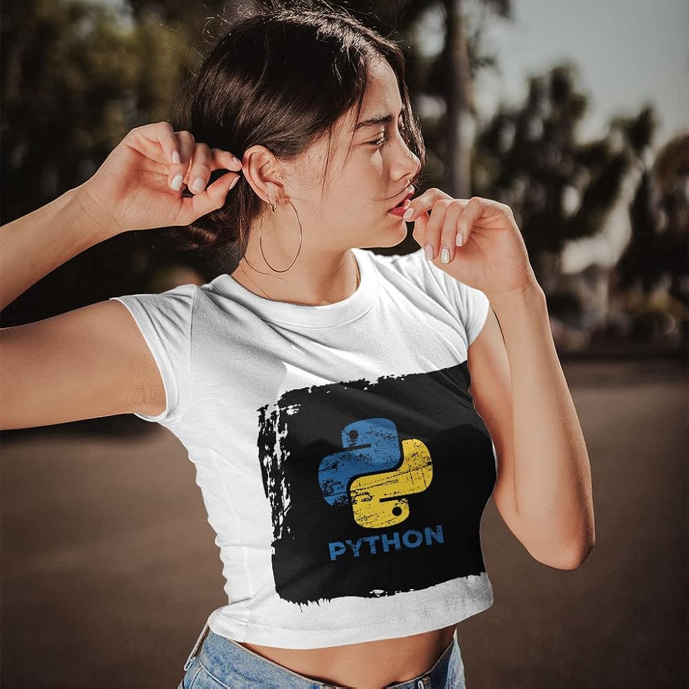Python Women's Cropped T-Shirt - Programmer Crop Top