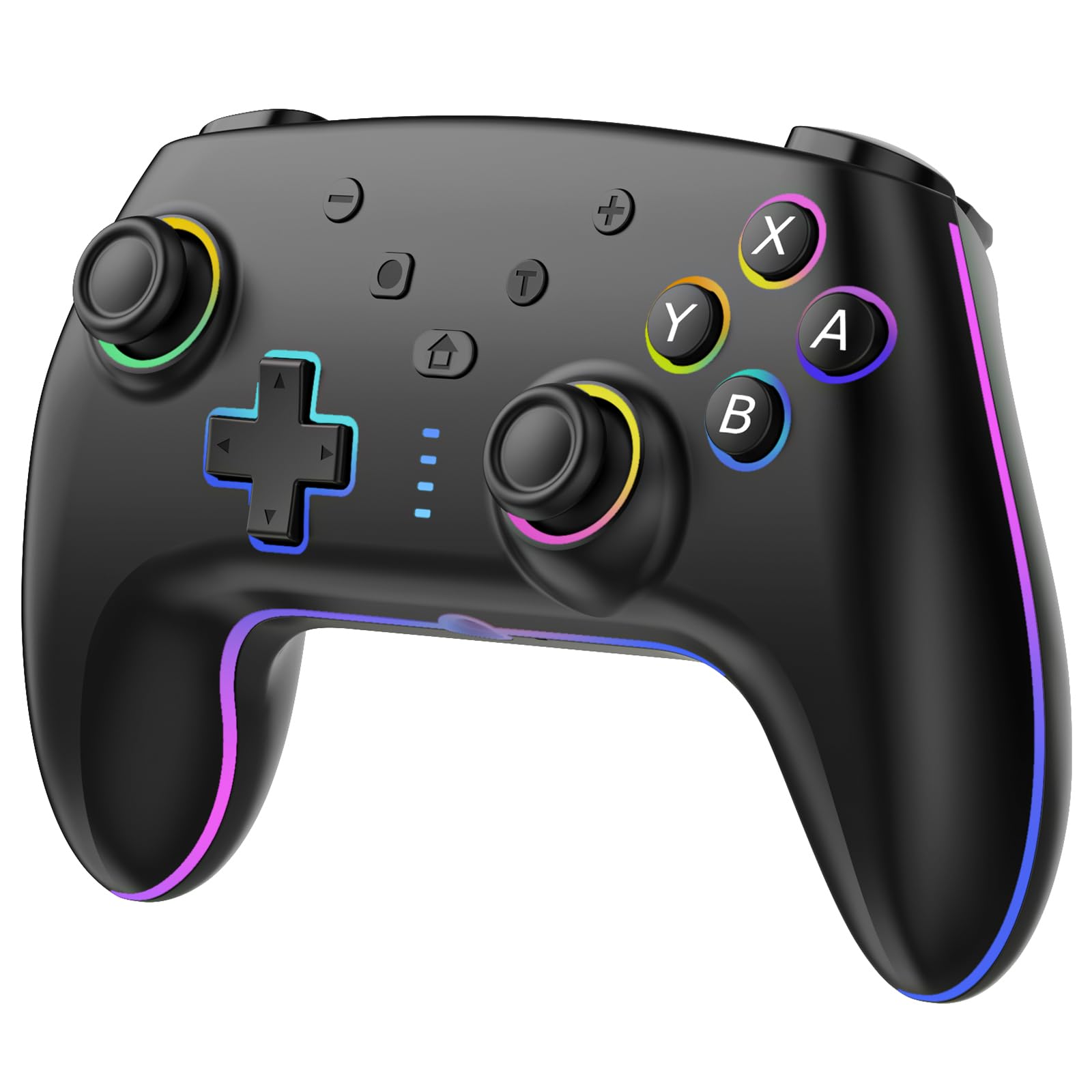 Controller Wireless per Switch/Switch 2/Lite/OLED/PC, Controllore Switch Pro con illuminazione RGB 7 Colori Cangianti/Grilletto Effect Hall/Doppia Vibrazione/Turbo, Joystick Ergonomico Preciso