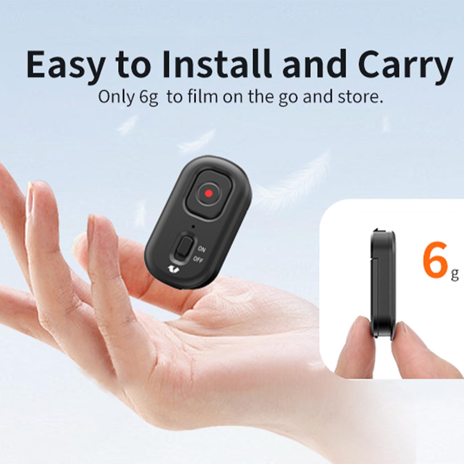 Telecomando per fotocamere a portata di 10 m, 4 funzioni, lunga durata della batteria compatibile con action cameras Insta 360 X5/4/3/2, Ace/AcePro/AcePro2 e GO3S