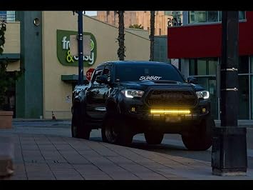LASFIT 32 inch Amber LED Light Bar 8650LM/2000K Slim Single Row Offroad Bar
