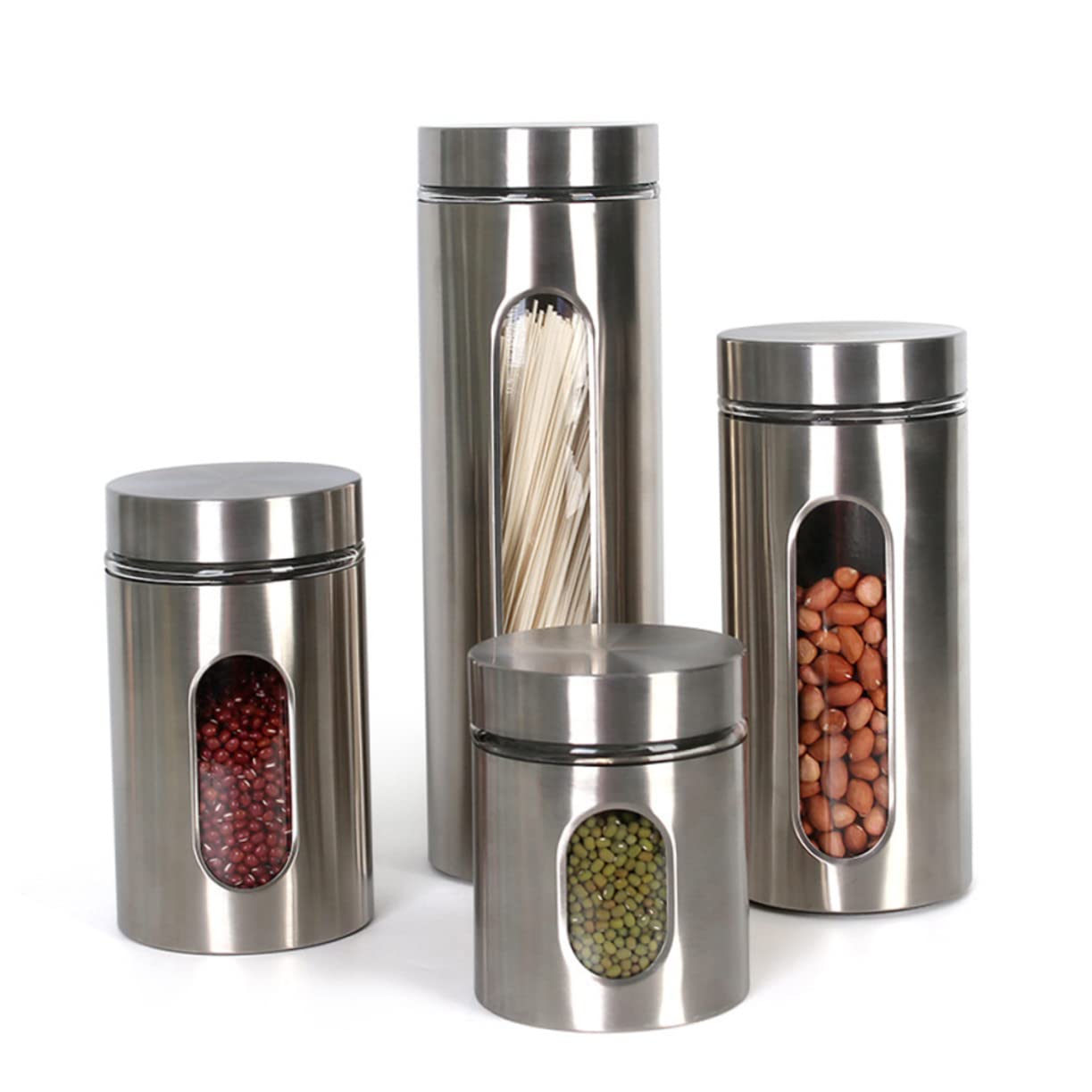 Cabilock Contenitore Alimentare Ermetico in Acciaio Inox e Vetro 950ml | Argento, Chiusura Affidabile, Mantiene la Freschezza, Metodo di Conservazione per Alimenti Secchi, Stoccaggio Cucina