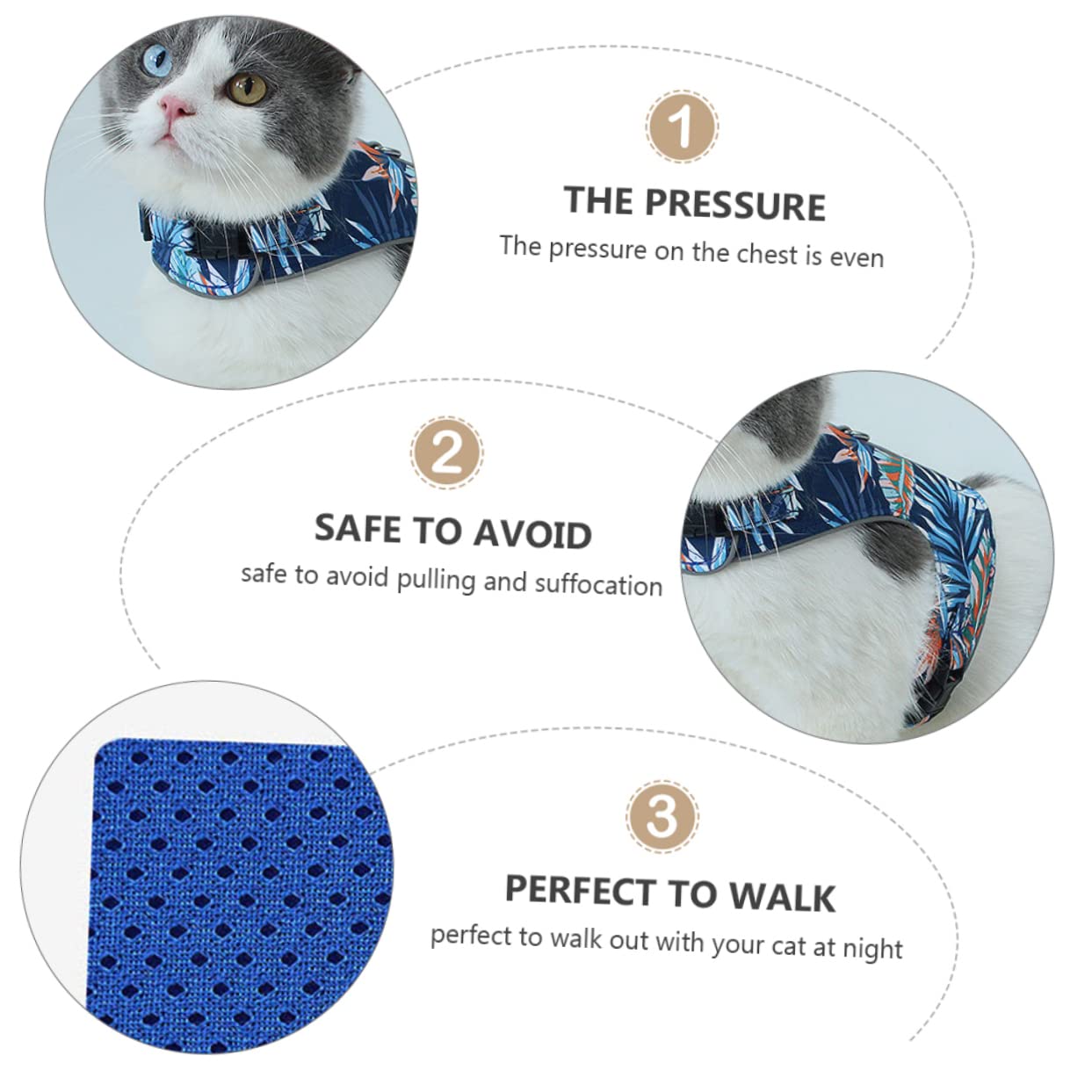 YARNOW 3 Juegos De Correa para Gato Chaleco Reflectante Chaleco De Malla para Gato Chaqueta para Caminar para Gatos Correa para Caminar para Perros Reflectante para El