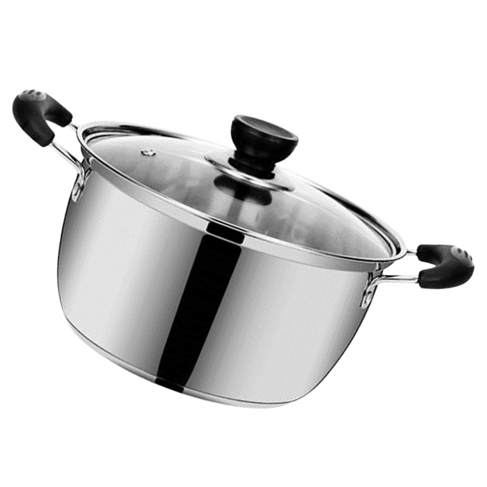 Casserole inox de qualité supérieure avec double poignée, faitout durable pour cuisson au quotidien